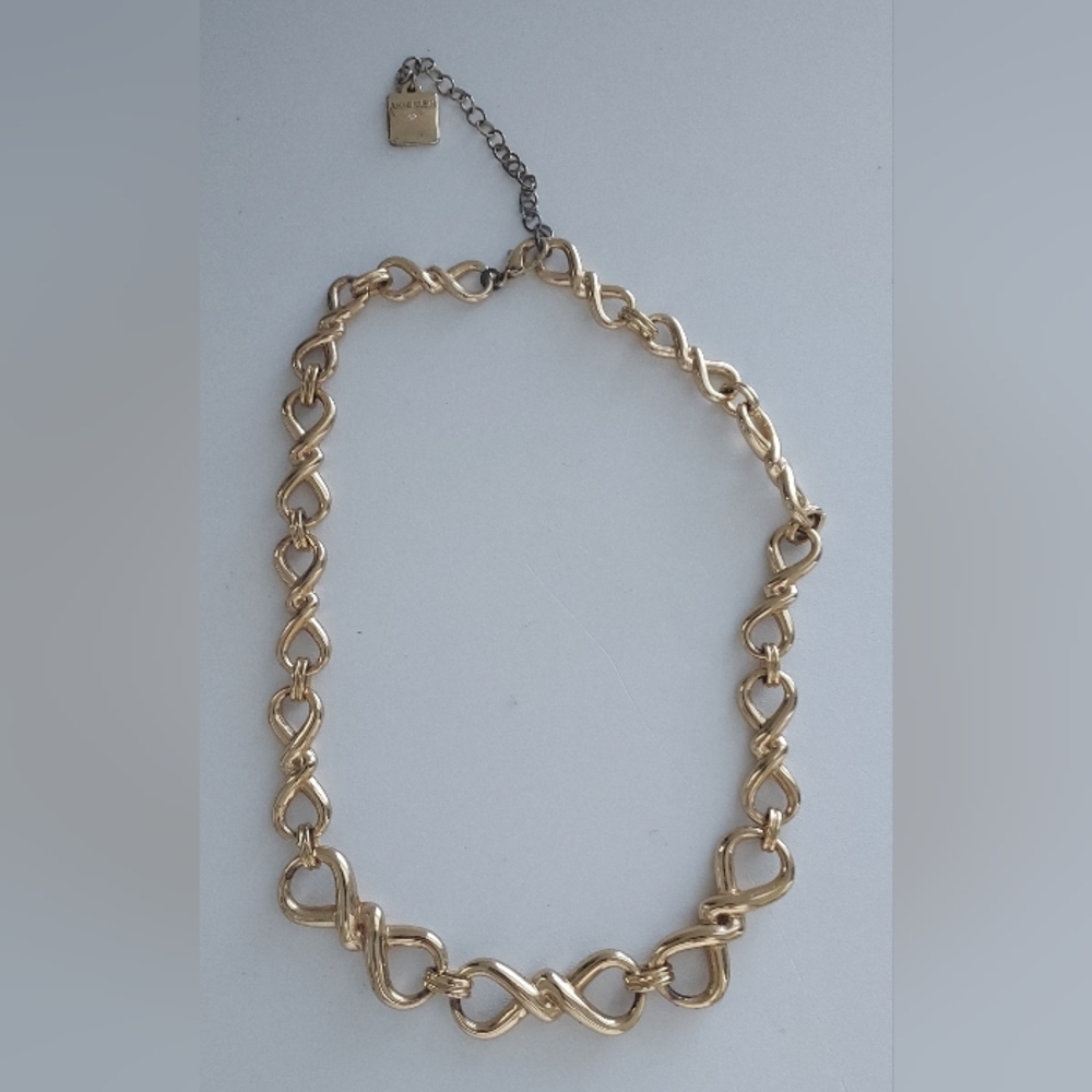 Anne Klein Gold Tone Chunky Chain Link Necklace Choker Statement 16" Vintage